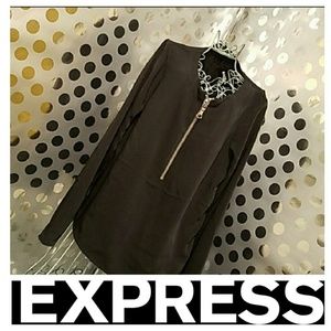 ♚NWT! EXPRESS Long Sleeve Zip Front Blouse